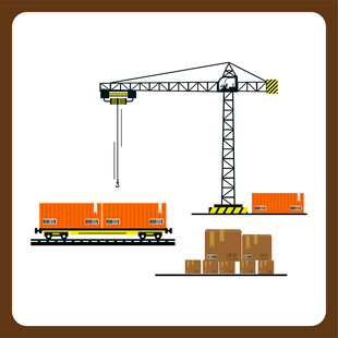 塔式起重机与货物场景图