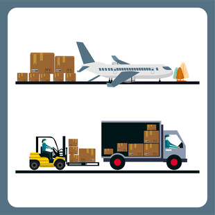 航空与陆地货物运输场景