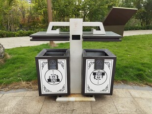 户外双分类环保垃圾桶