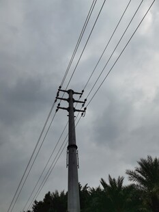 电线杆与空中电线景象
