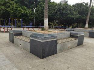 户外石制休闲座椅设施