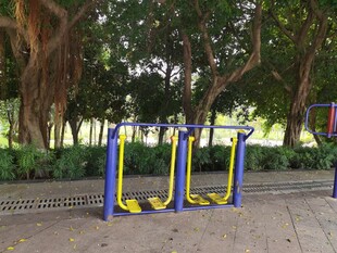 户外公园健身器材场景