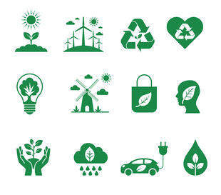 绿色环保图标 