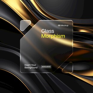 黑色背景上的金色玻璃质感图案