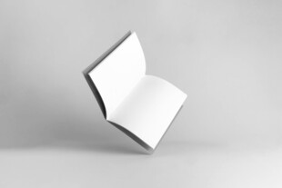 翻开的空白立体书本模型