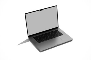 银色笔记本电脑展示