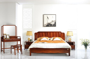 简约中式风格卧室场景