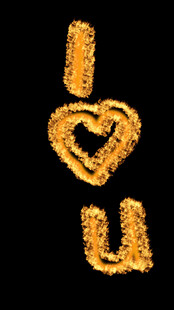 金色我爱你艺术造型火焰