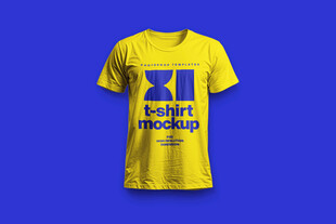 黄色科技主题T恤展示