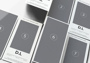 灰色系编号卡片展示