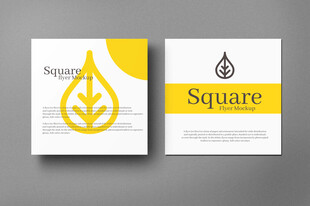 简约方形叶子标志设计