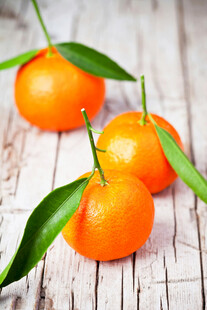 木桌上的新鲜小金桔