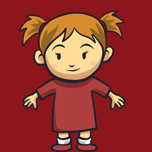 红衣双马尾小女孩形象