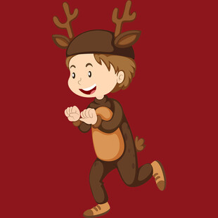 扮成小鹿的欢乐小孩