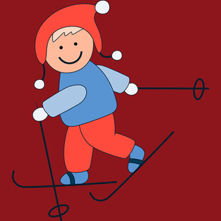儿童快乐滑雪图