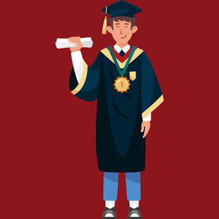 毕业学士手持文凭