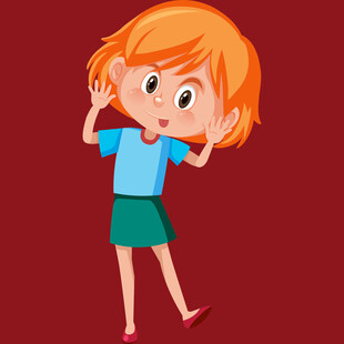 惊讶的红发女孩