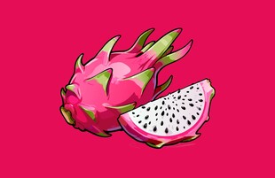 卡通火龙果插画