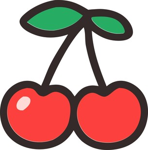 卡通双樱桃图案