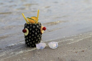 沙滩上的创意仙人掌摆件