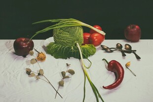 新鲜多样蔬菜静物组合