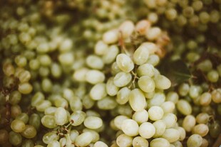 晶莹白葡萄特写