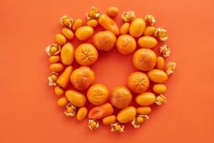 橙色果实组成的环形图案