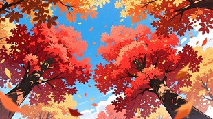 秋日绚烂枫叶美景