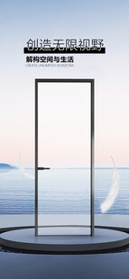 门窗海报现代简约旋转玻璃门设计