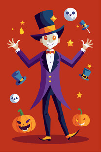 万圣节魔术师欢乐表演