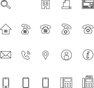 多样通信与办公图标集合