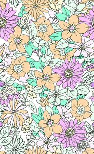 多彩花卉无缝图案背景