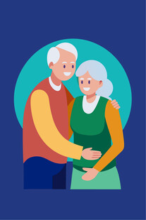 温馨相伴的老年夫妇