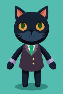 穿西装的黑猫形象