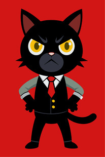 穿西装的黑猫