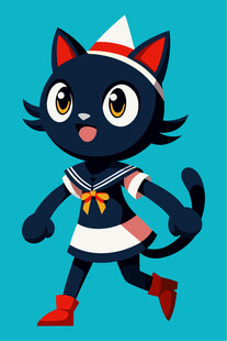 黑猫水手形象卡通角色