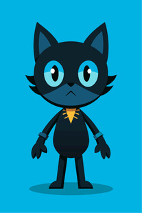 可爱黑猫卡通形象