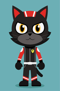 黑猫机车装卡通形象