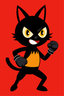 黑猫勇士摆出战斗姿势