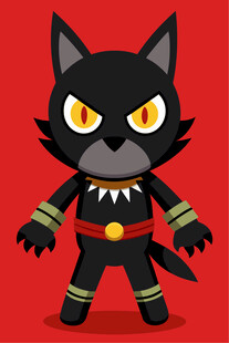 黑猫战士卡通形象