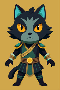 可爱黑猫战士卡通形象