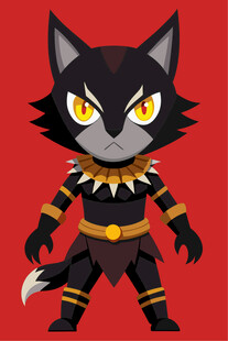 黑猫战士造型卡通角色