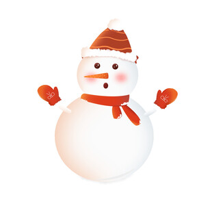 圣诞节红色围巾小雪人