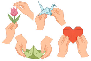 手作折纸与鲜花