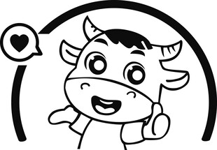 可爱小牛卡通形象