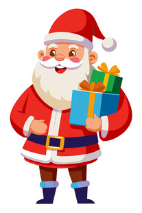圣诞老人手持礼物