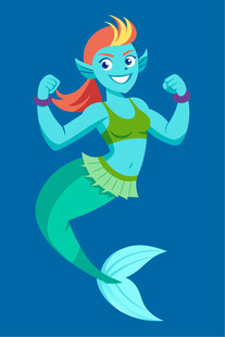 活力红发小美人鱼