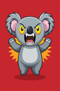 愤怒考拉背后火焰超酷炫