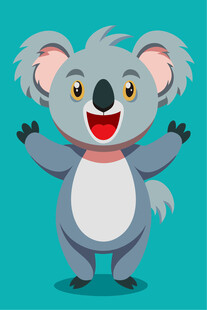 可爱考拉张开双臂