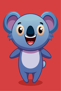 可爱蓝色考拉卡通形象